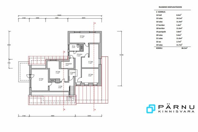 Müüa maja, 7 tuba, Pärnu maakond, Pärnu linn, Kaevu tn 42